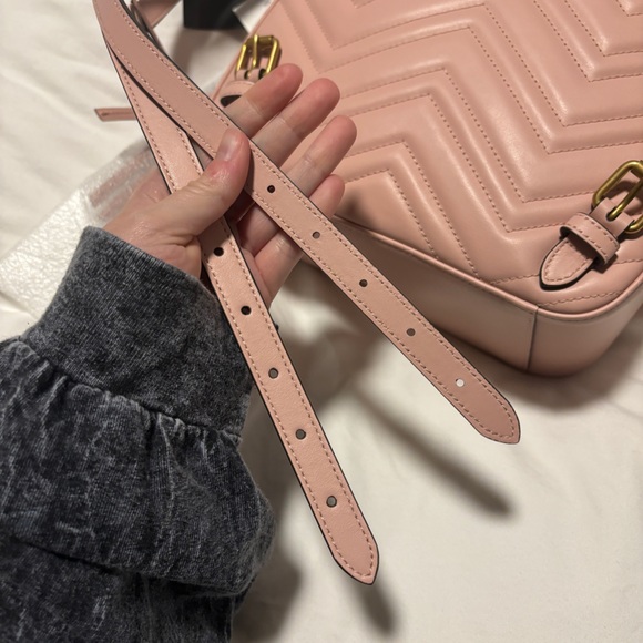 Gucci Double GG Pink Backpack Chevron Marmont Matelasse Leather Brand New Bag main image 15